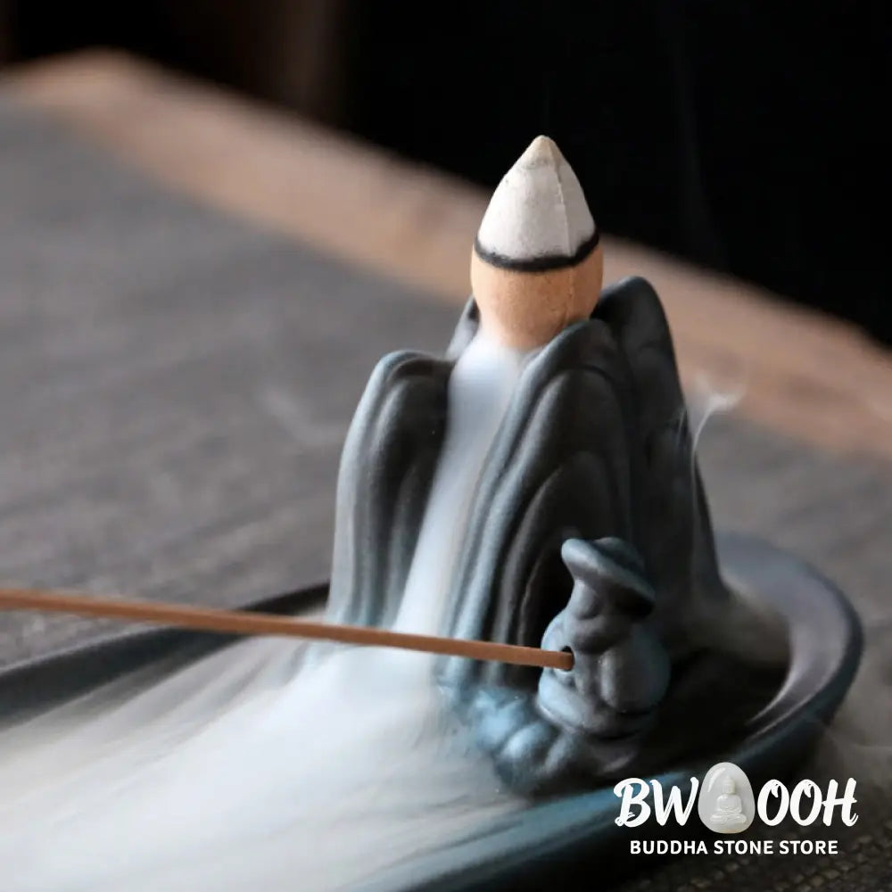 BWOOOH ceramic incense burner - Double Koi Fish Mountain Healing Ce