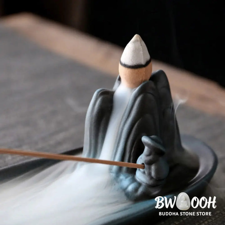 BWOOOH ceramic incense burner - Double Koi Fish Mountain Healing Ce