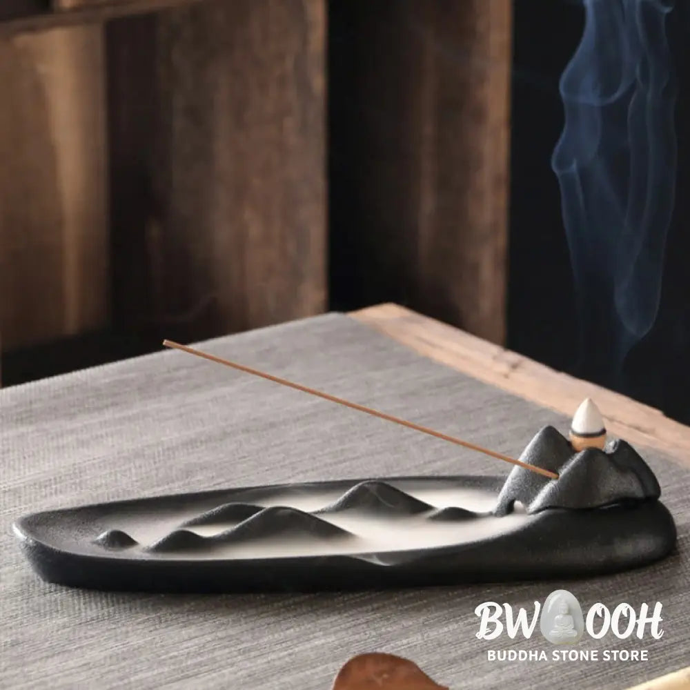 BWOOOH ceramic incense burner - Double Koi Fish Mountain Healing Ce