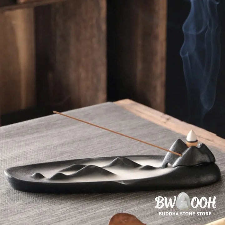 BWOOOH ceramic incense burner - Double Koi Fish Mountain Healing Ce