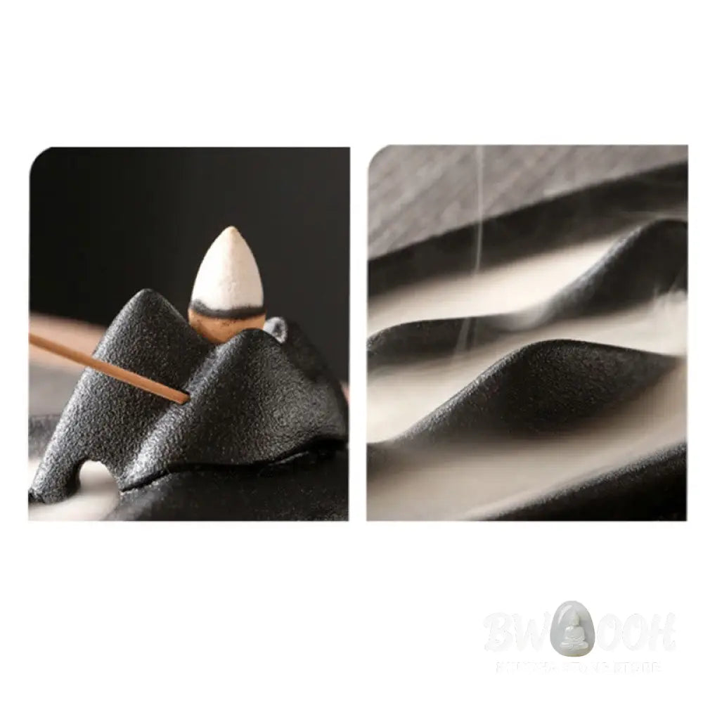 BWOOOH ceramic incense burner - Double Koi Fish Mountain Healing Ce