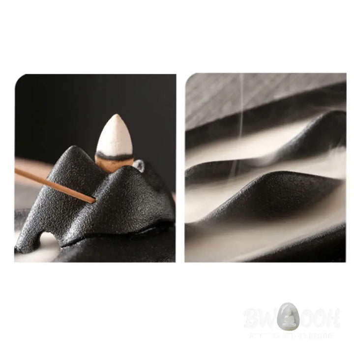 BWOOOH ceramic incense burner - Double Koi Fish Mountain Healing Ce