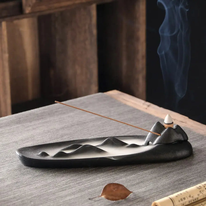 BWOOOH ceramic incense burner - Double Koi Fish Mountain Healing Ce