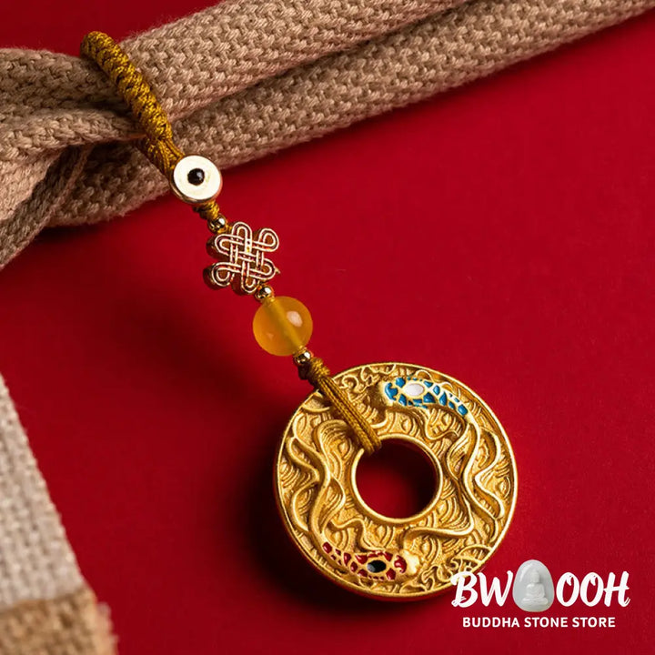 Buddha Stones Double Koi Fish Peace Buckle Wealth Luck Key Chain - Koi Fish(Luck♥Prosperity) - Key Chain