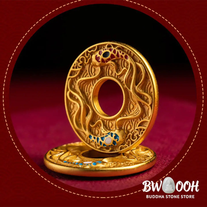 Buddha Stones Double Koi Fish Peace Buckle Wealth Luck Key Chain - Koi Fish(Luck♥Prosperity) - Key Chain