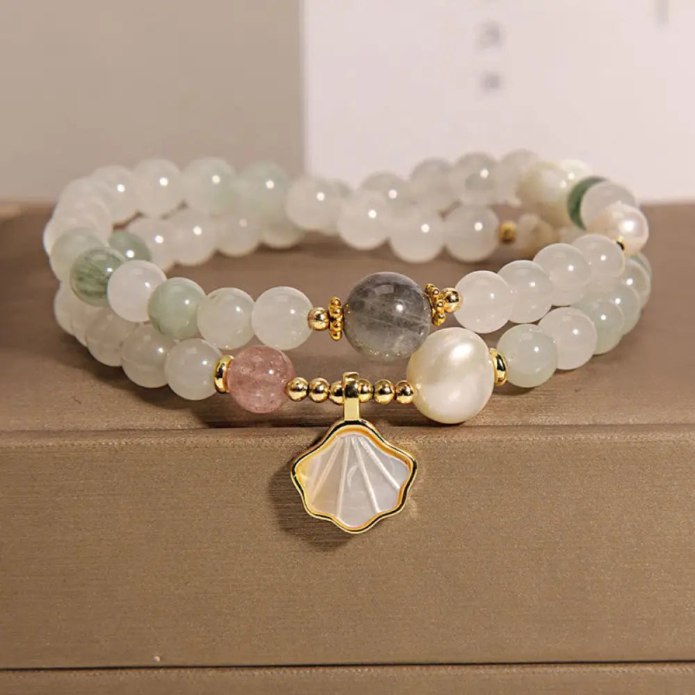BWOOOH Double Layer Jade Shell Luck Bracelet - BWOOOH - Jade Shell Pendant Bracelet(Wrist Circumference: