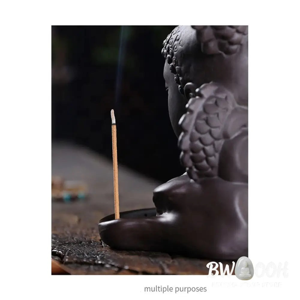 BWOOOH Dragon Buddha Auspicious Clouds Purple Clay Healing Incense Burner Decoration - Buddha Dragon