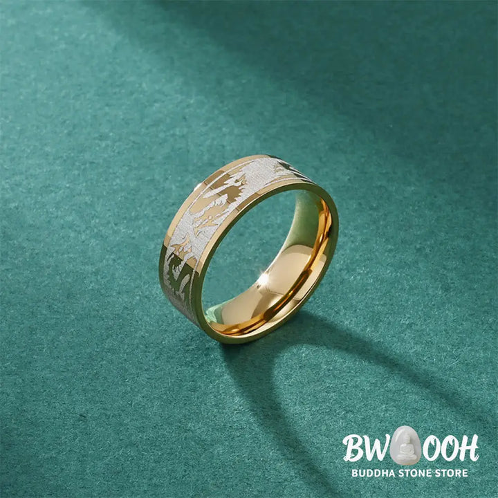 Buddha Stones Dragon Carved Protection Strength Titanium Steel Ring - BWOOOH - Ring