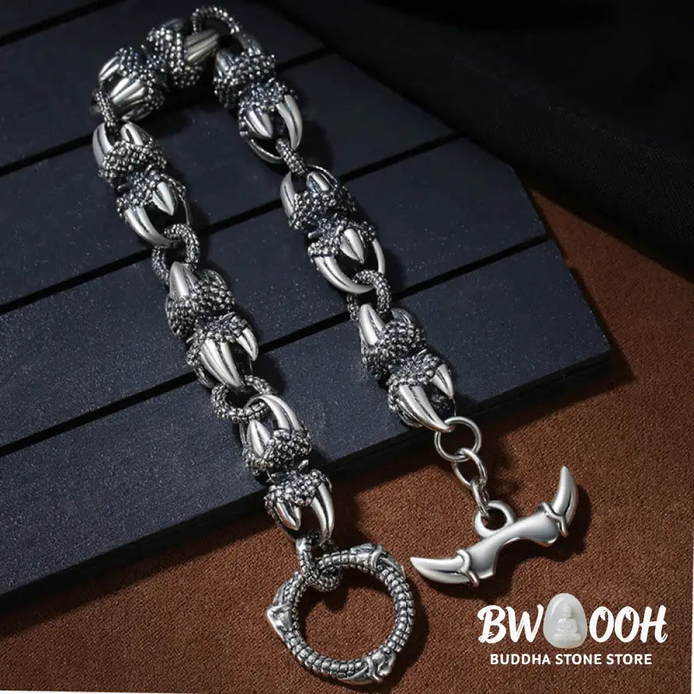 Buddha Stones Dragon Claw Engraved Strength Protection Bracelet - BWOOOH - Bracelet