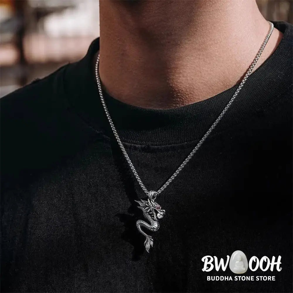 Buddha Stones Dragon Copper Balance Luck Necklace Pendant - BWOOOH - Necklaces &amp; Pendants