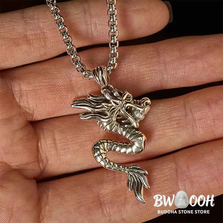 Buddha Stones Dragon Copper Balance Luck Necklace Pendant - BWOOOH - Necklaces &amp; Pendants