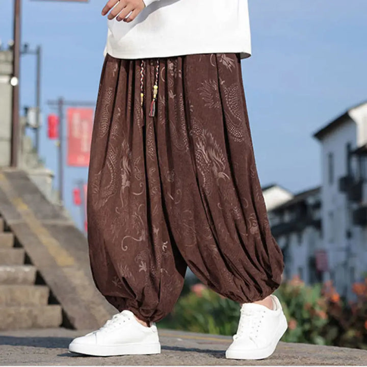 BWOOOH printed yoga pants - Dragon Design Casual Plain Cotton Men&