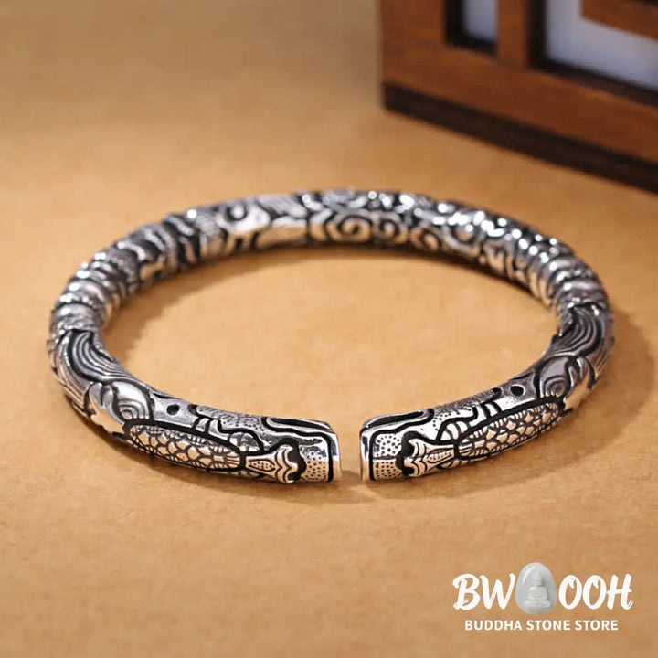 BWOOOH Dragon Head Carved Luck Bracelet Bangle - Dragon - Bracelet