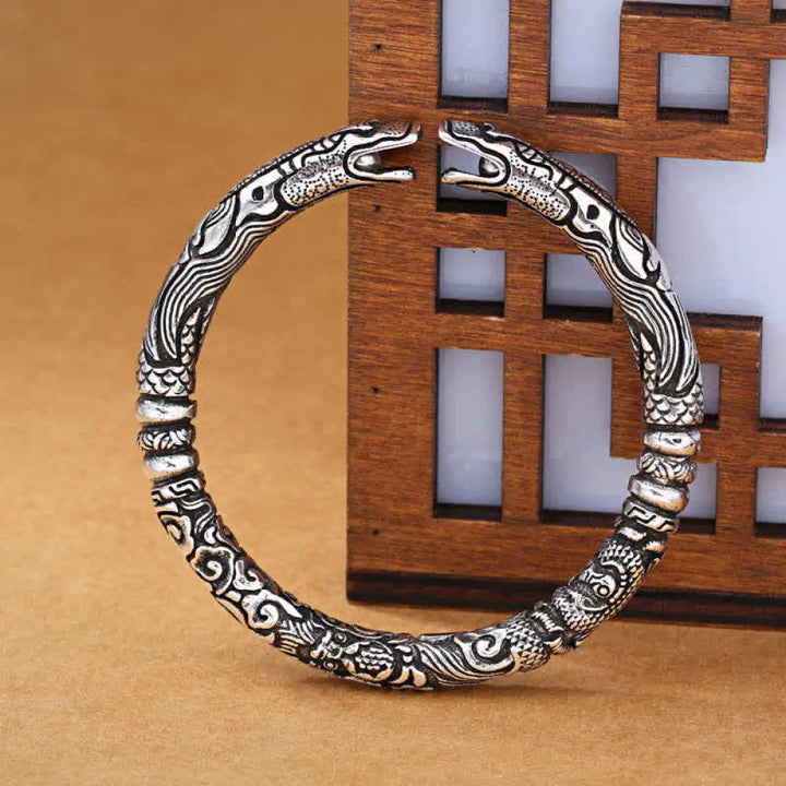 BWOOOH Dragon Head Carved Luck Bracelet Bangle - Dragon - Bracelet
