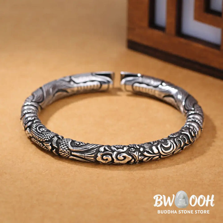 BWOOOH Dragon Head Carved Luck Bracelet Bangle - Dragon - Bracelet
