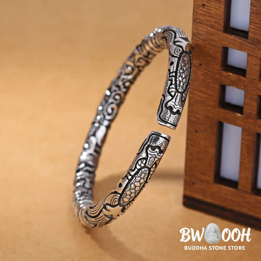 BWOOOH Dragon Head Carved Luck Bracelet Bangle - Dragon - Bracelet