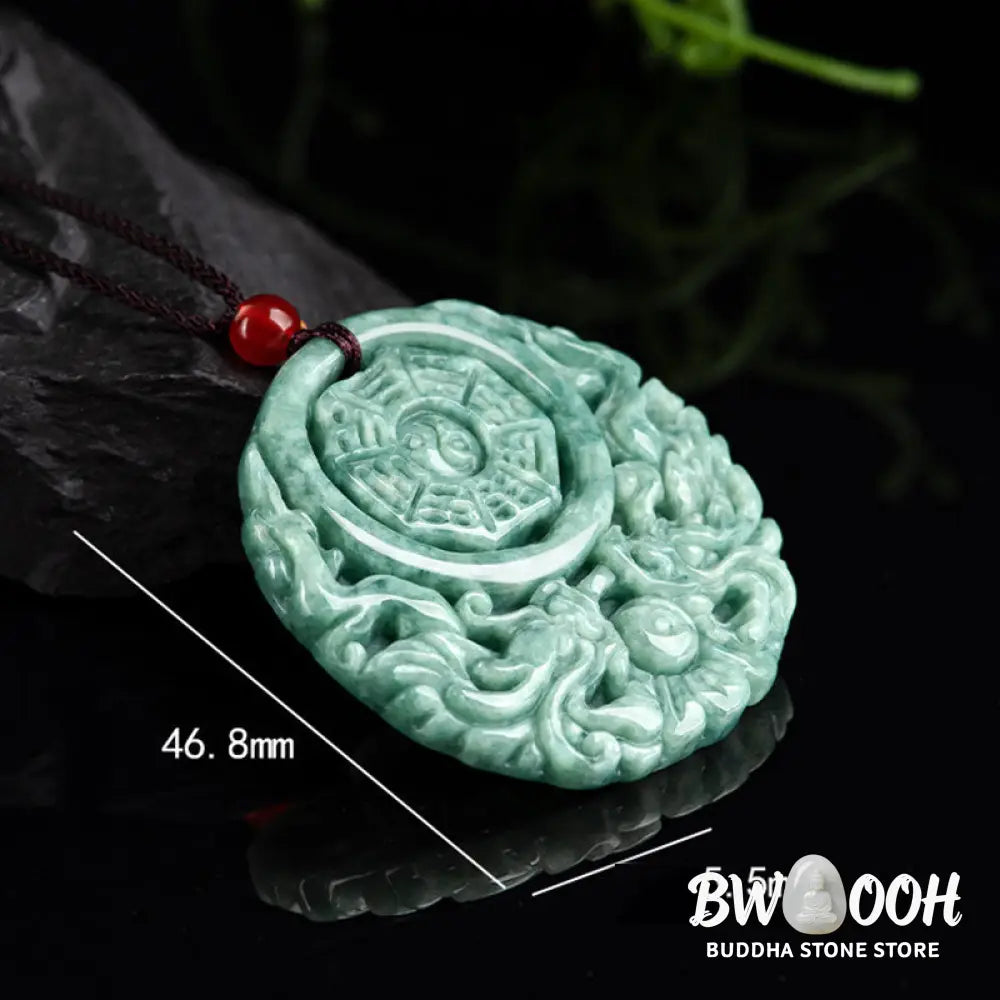 Buddha Stones Dragon Jade Yin Yang Balance Necklace String Pendant - BWOOOH - Jade - Necklaces &amp; Pendants