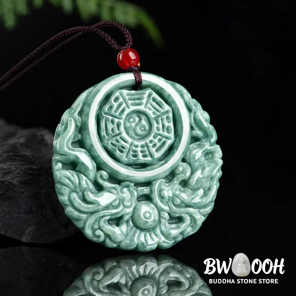 Buddha Stones Dragon Jade Yin Yang Balance Necklace String Pendant - BWOOOH - Jade - Necklaces &amp; Pendants