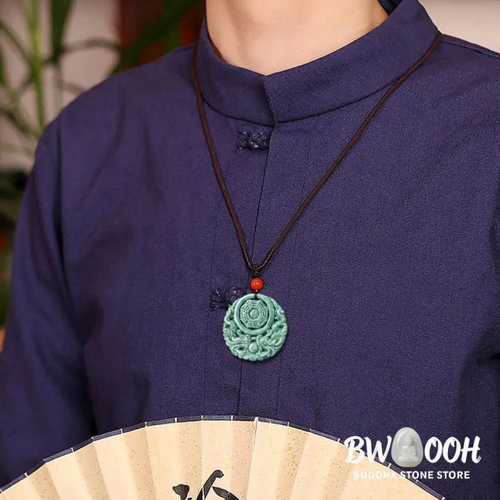 Buddha Stones Dragon Jade Yin Yang Balance Necklace String Pendant - BWOOOH - Jade - Necklaces &amp; Pendants