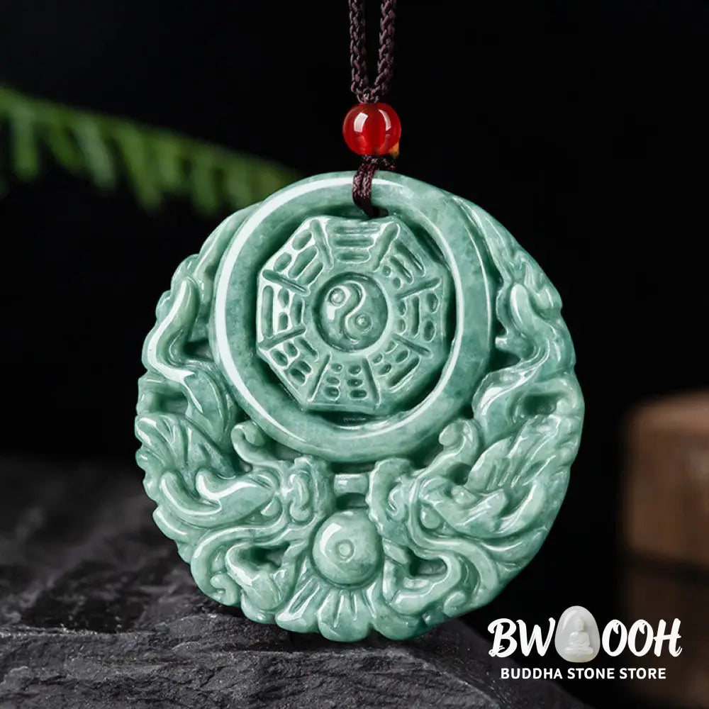 Buddha Stones Dragon Jade Yin Yang Balance Necklace String Pendant - BWOOOH - Jade - Necklaces &amp; Pendants