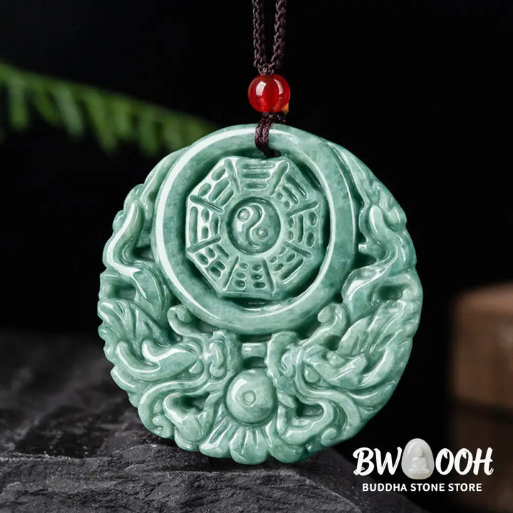 Buddha Stones Dragon Jade Yin Yang Balance Necklace String Pendant - BWOOOH - Jade - Necklaces &amp; Pendants