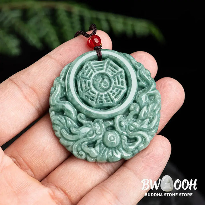 Buddha Stones Dragon Jade Yin Yang Balance Necklace String Pendant - BWOOOH - Jade - Necklaces &amp; Pendants