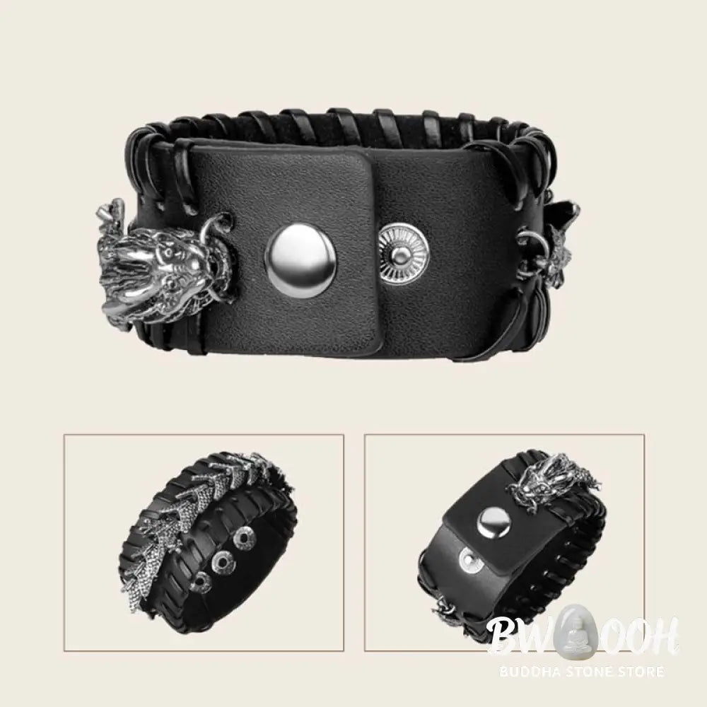 BWOOOH Dragon Leather Protection Weave Bracelet | natural stone spiritual bracelet for healing and mindful living