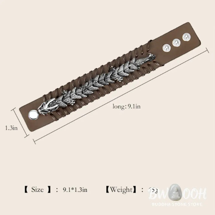 BWOOOH Dragon Leather Protection Weave Bracelet | natural stone spiritual bracelet for healing and mindful living