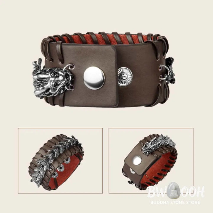 BWOOOH Dragon Leather Protection Weave Bracelet | natural stone spiritual bracelet for healing and mindful living