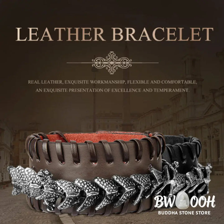 BWOOOH Dragon Leather Protection Weave Bracelet | natural stone spiritual bracelet for healing and mindful living