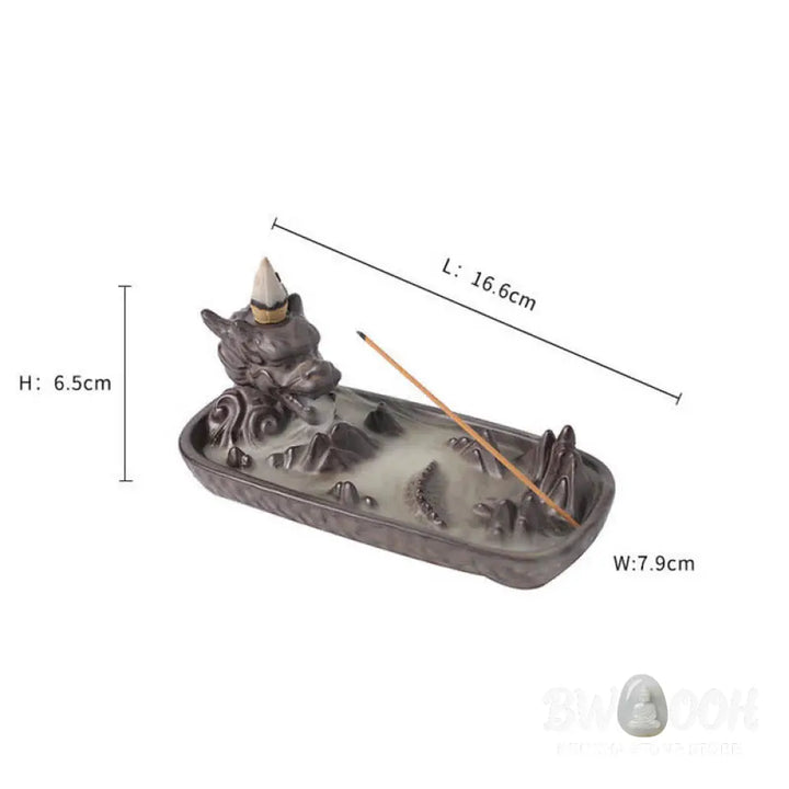 BWOOOH Dragon Mountain Strength Ceramic Incense Burner Decoration - Sienna - Incense Burner
