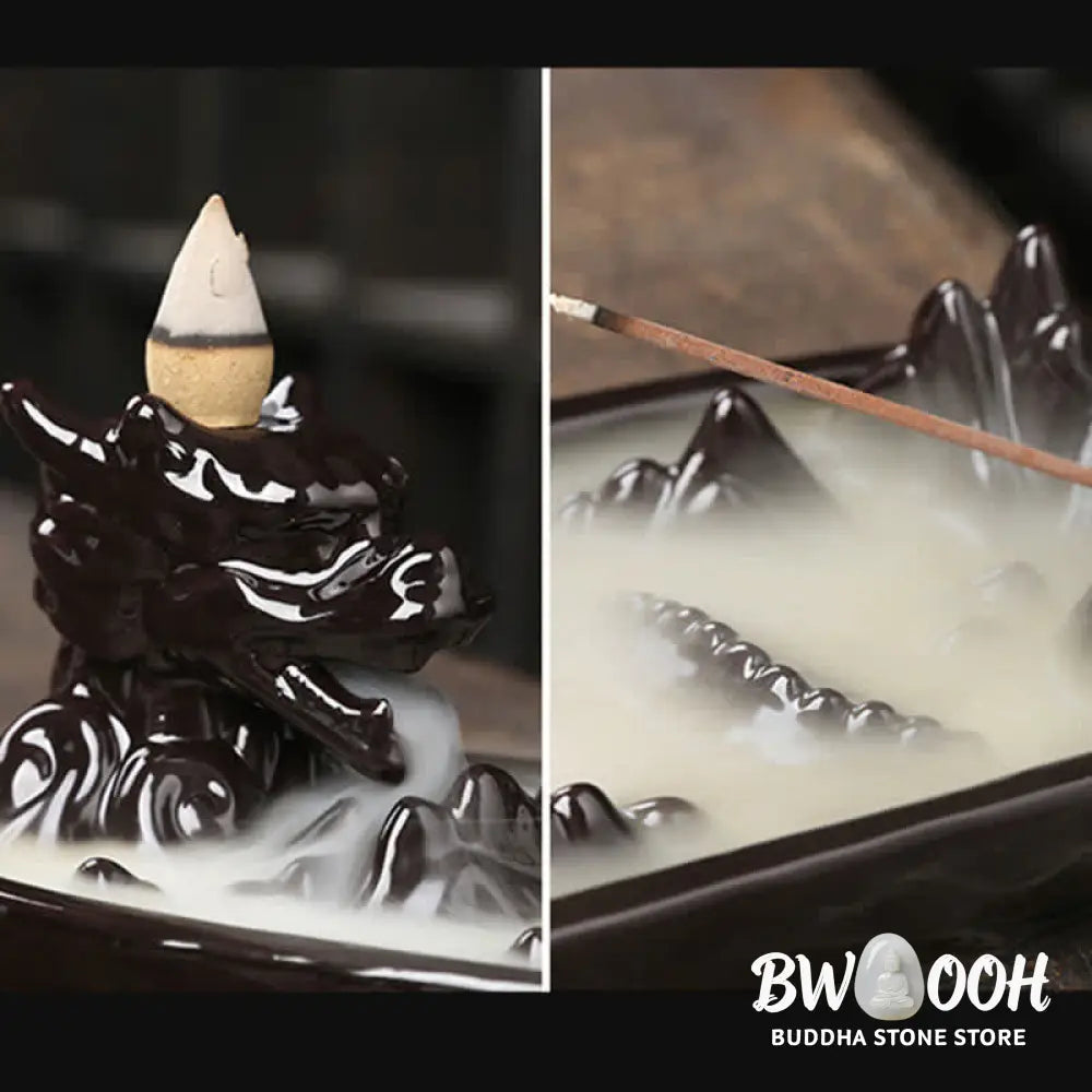 BWOOOH Dragon Mountain Strength Ceramic Incense Burner Decoration - Sienna - Incense Burner