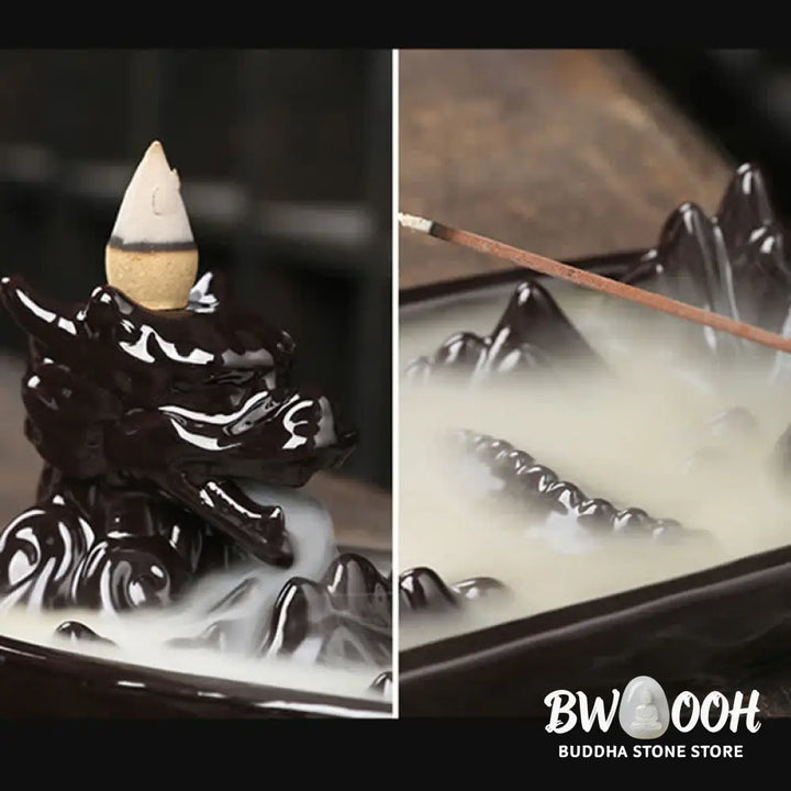 BWOOOH Dragon Mountain Strength Ceramic Incense Burner Decoration - Sienna - Incense Burner