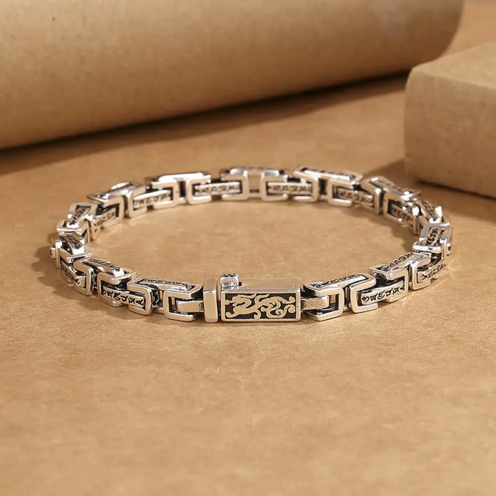 BWOOOH Dragon Om Mani Padme Hum Engraved Copper Luck Success Bracelet - BWOOOH - 18cm fit wrist circumference:
