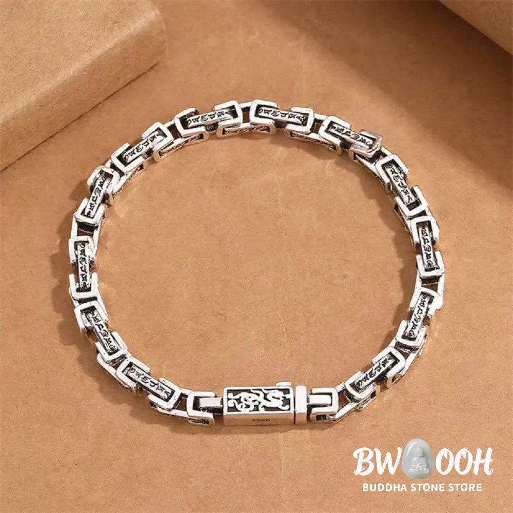 Buddha Stones Dragon Om Mani Padme Hum Engraved Copper Luck Success Bracelet - BWOOOH - Bracelet