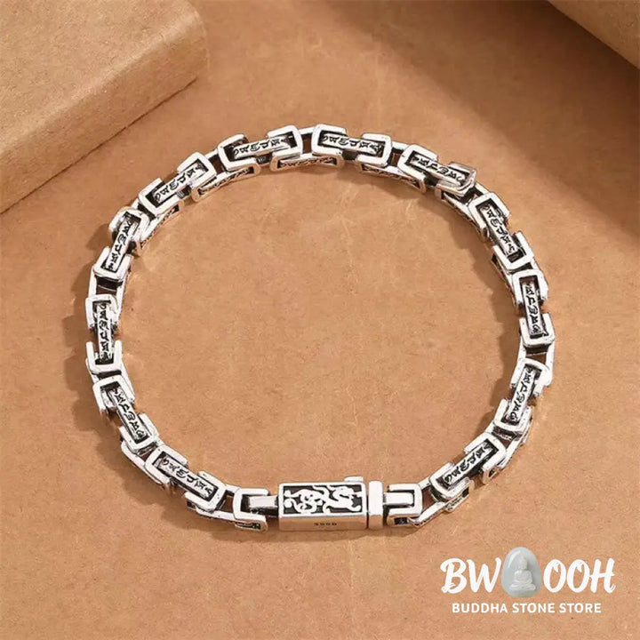 Buddha Stones Dragon Om Mani Padme Hum Engraved Copper Luck Success Bracelet - BWOOOH - Bracelet