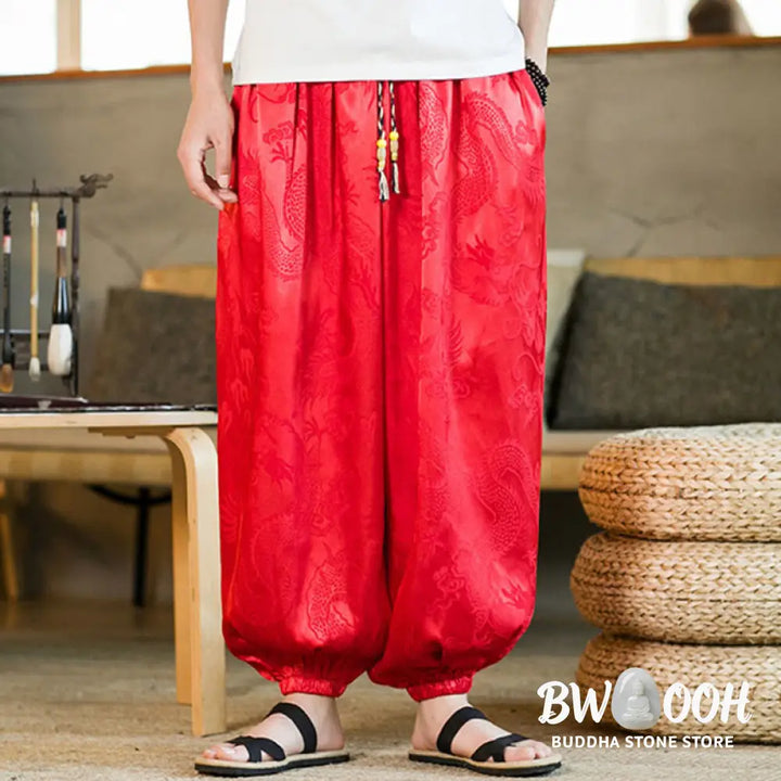 Buddha Stones Dragon Pattern Loose Men&