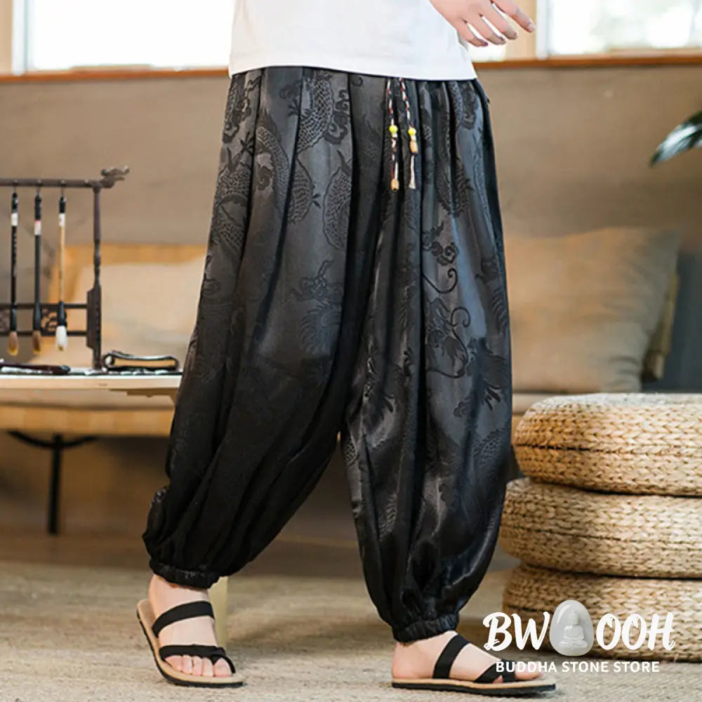 Buddha Stones Dragon Pattern Loose Men&