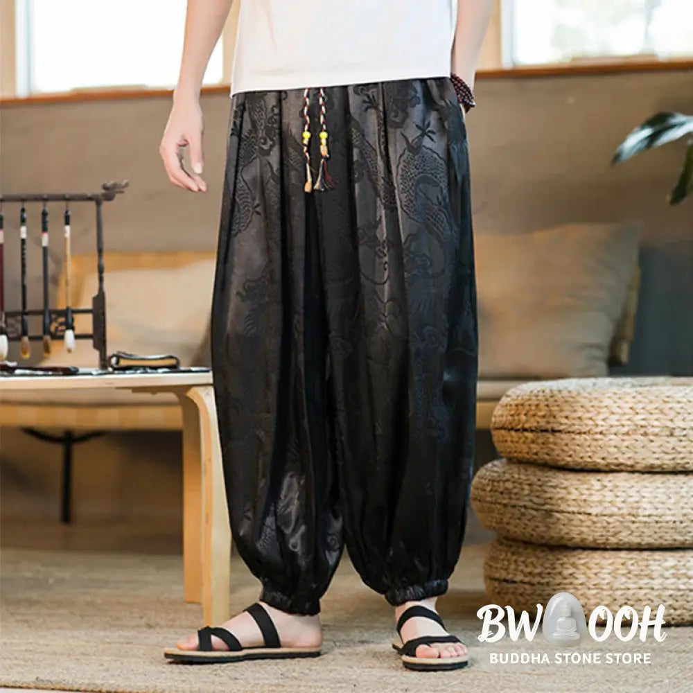 Buddha Stones Dragon Pattern Loose Men&