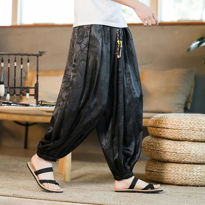 BWOOOH printed harem pants - Dragon Pattern Loose Men&