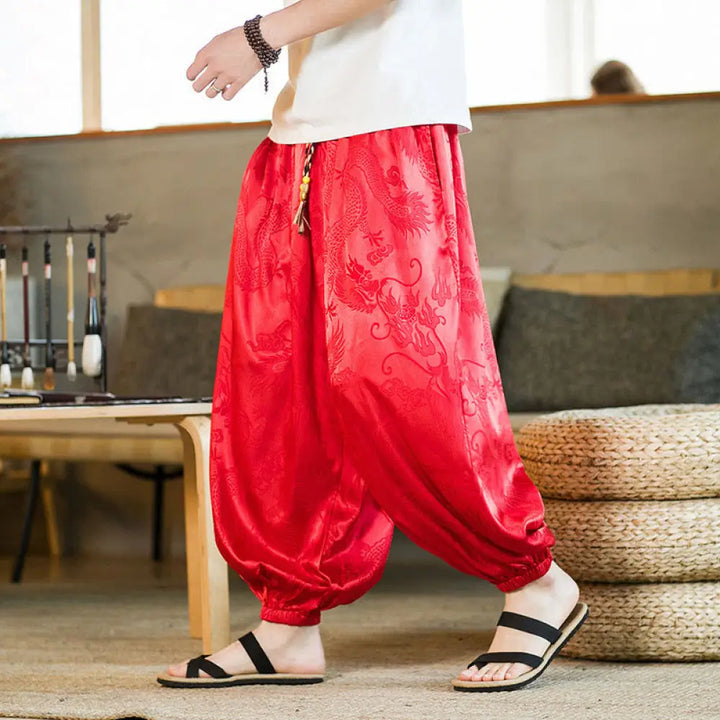 Buddha Stones Dragon Pattern Loose Men&