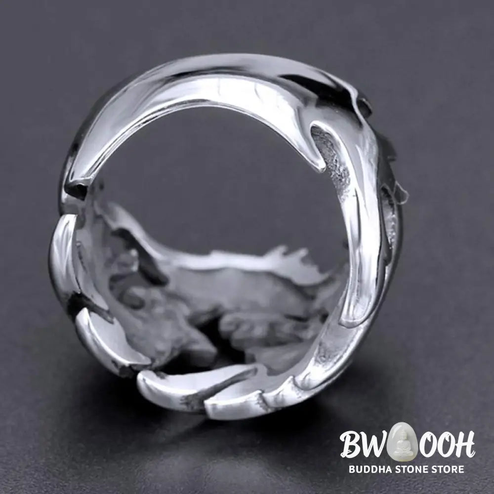 Buddha Stones Dragon Pattern Protection Strength Adjustable Ring - BWOOOH - DRAGON (Luck ♥ Strength) - Ring