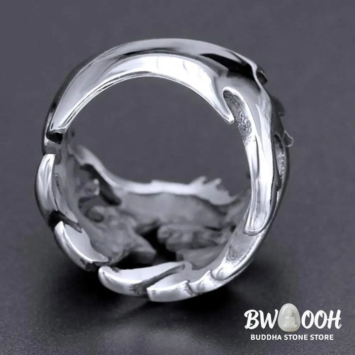 Buddha Stones Dragon Pattern Protection Strength Adjustable Ring - BWOOOH - DRAGON (Luck ♥ Strength) - Ring