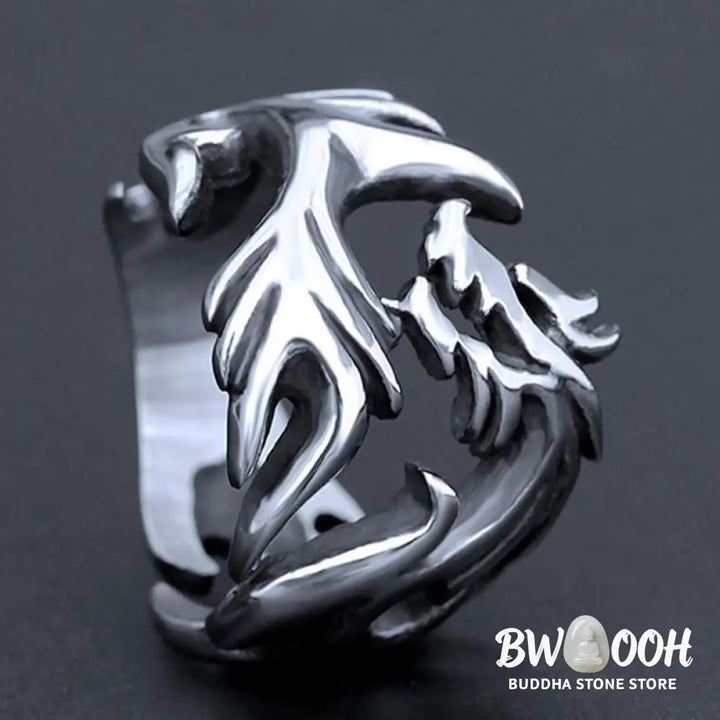 Buddha Stones Dragon Pattern Protection Strength Adjustable Ring - BWOOOH - DRAGON (Luck ♥ Strength) - Ring