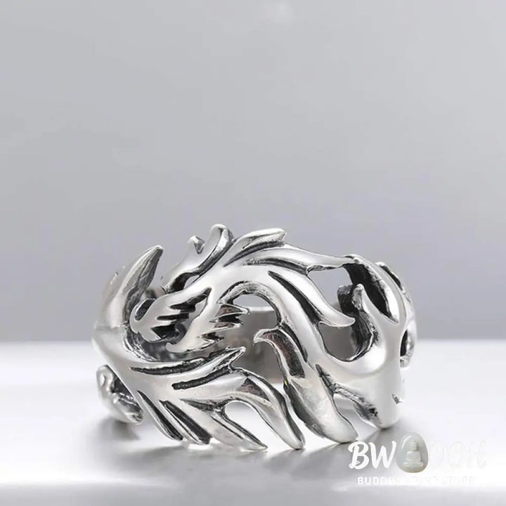 Buddha Stones Dragon Pattern Protection Strength Adjustable Ring - BWOOOH - DRAGON (Luck ♥ Strength) - Ring