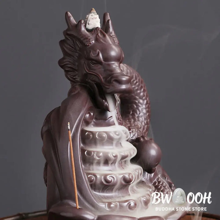 BWOOOH ceramic incense burner - Dragon Pattern Success Ceramic Ince