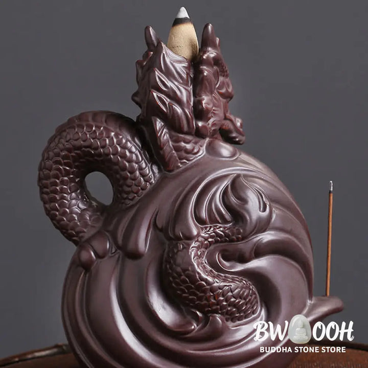 BWOOOH ceramic incense burner - Dragon Pattern Success Ceramic Ince
