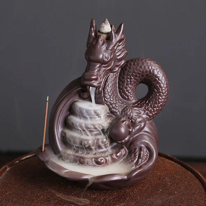 BWOOOH ceramic incense burner - Dragon Pattern Success Ceramic Ince