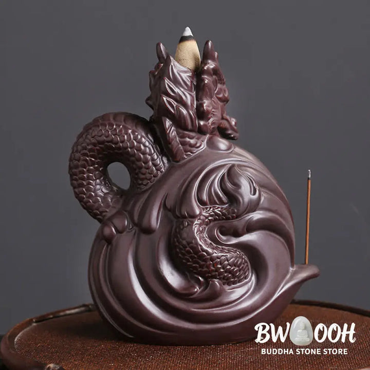 BWOOOH ceramic incense burner - Dragon Pattern Success Ceramic Ince