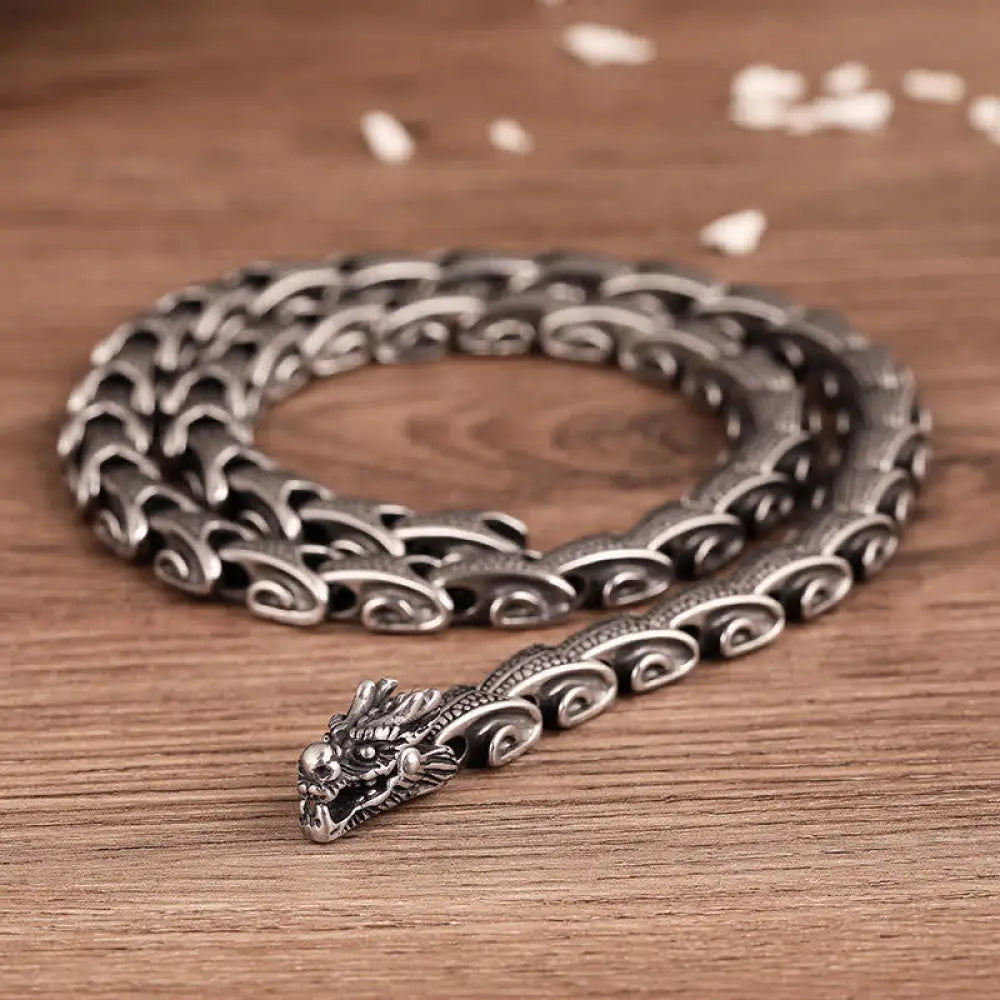 BWOOOH dragon pattern titanium steel protection necklace pendant and bracelet dual-use